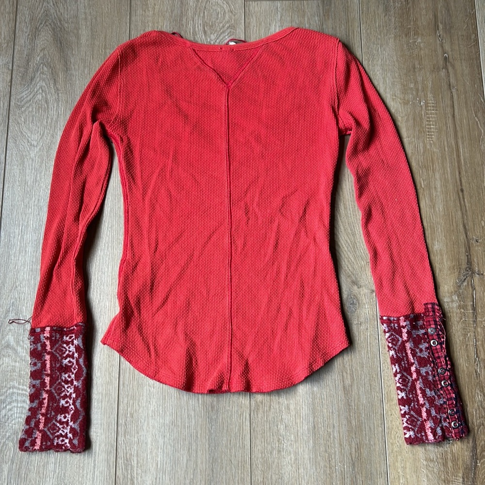 Free people we the free red art school thermal S - Picture 6 of 6